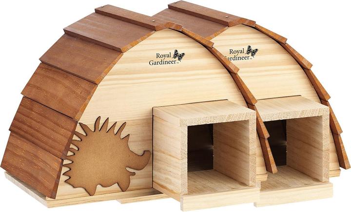 Actual product image Royal Gardineer Set of 2 Weatherproof Hedgehog House