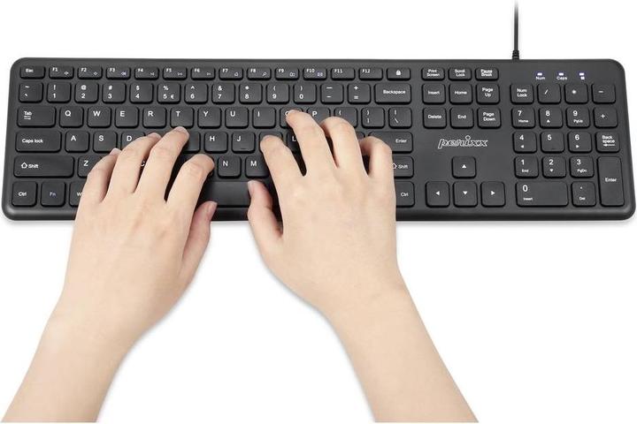 Actual product image Perixx PERIBOARD-210, DE, wired, silent keys, black (US, Cable)