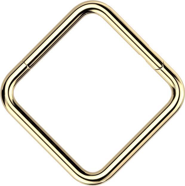 Star Piercing Micro Segmentring klappbar vergoldet Quadrat (ohne Messing, Titan G23)
