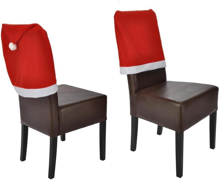 Immagine prodotto Novaliv Set di 6 coprisedia natalizi I Rosso I Cappello di Babbo Natale I Coprisedia Sala da pranzo