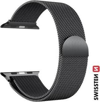 Productafbeelding Swissten Mesh band voor apple watch 42-44 mm zwart (42 mm, 44 mm, Roestvrij staal)