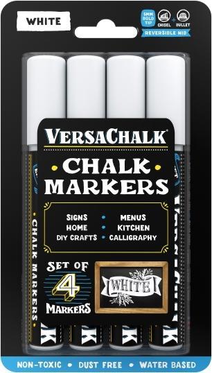 Image du produit VersaChalk - Marqueur blanc pour craie liquide, set de 4 pointes 5mm (Blanc, 5 mm, 4 x)