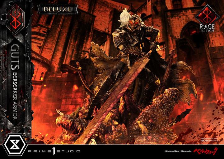 Actual product image Prime 1 Studio Berserk statuette 1/4 Guts Berserker Armor Rage Edition Deluxe Version 67 cm