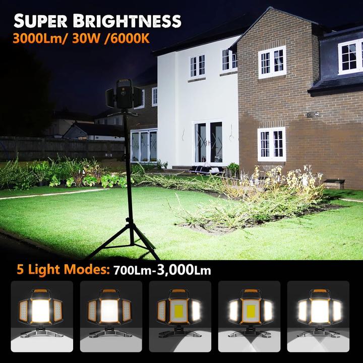 Actual product image LS LED spotlight rechargeable battery 30W (3000 lm)