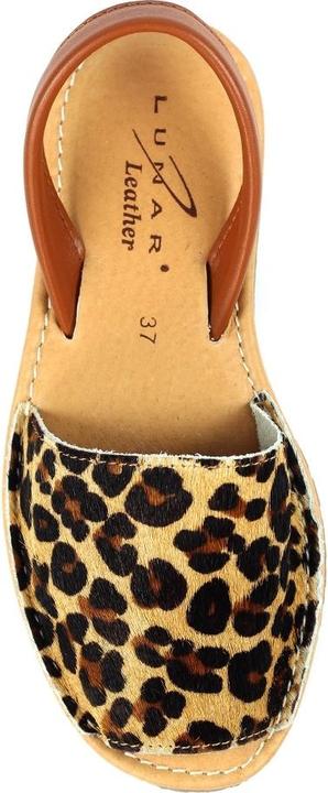 Actual product image Lunar Womens/Ladies Azura Leopard Print Leather Sandals (38)