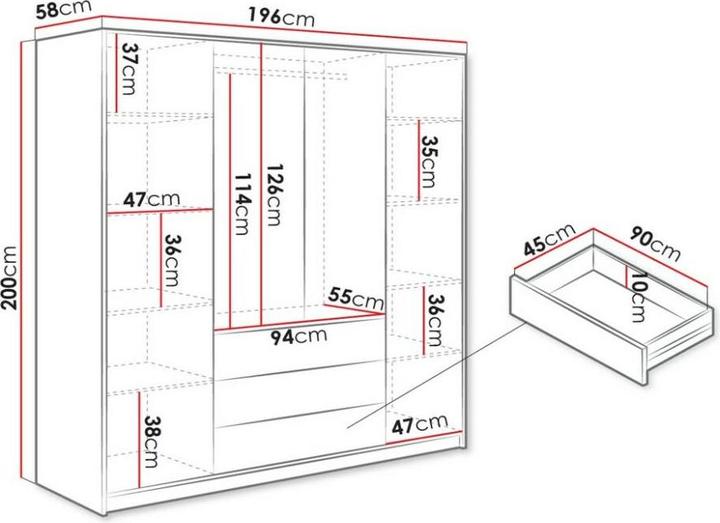 Produktbild Vente-unique Lizandro (196 x 58 x 200 cm)