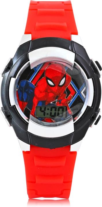 Actual product image Accutime Spider-Man wristwatch set with accessories, children's LCD watch with digital display, flashing (Digital watch)
