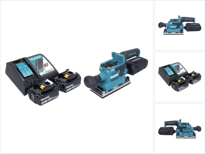 Produktbild Makita DBO 382 RF Akku Schwingschleifer 18 V 93 x 185 mm Brushless + 2x Akku 3,0 Ah + Ladegerät (200 W)
