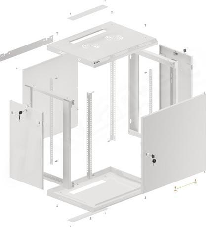 Produktbild Lanberg Wall mount 19in 12U 600x450 grey (12 HE, 19 Zoll Rack)
