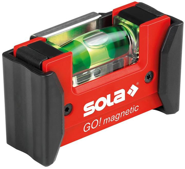 MGA Sola GO! magnetic CLIP - Mini spirit level magnetic made of fibreglass-reinforced plastic - (7.50 cm)