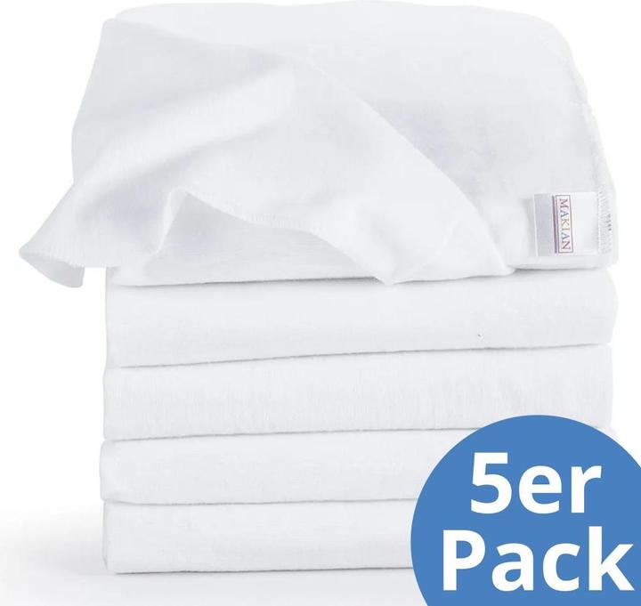 Image du produit Makian Draps en molleton Lot de 5 draps en molleton 80 x 80 - Blanc (80 cm, 80 cm)
