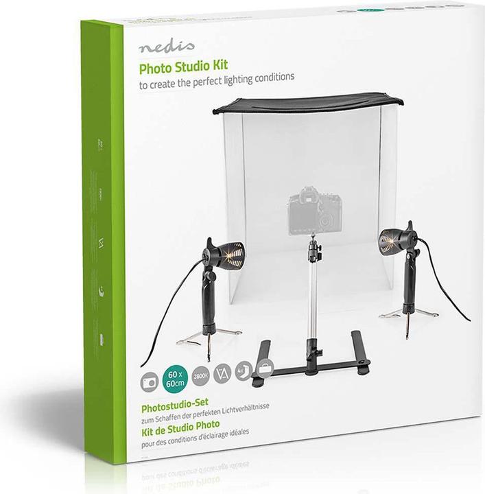 Immagine prodotto Nedis Kit Studio Fotografico 400 lm Sfondi pieghevoli con borsa di trasporto inclusa Nero