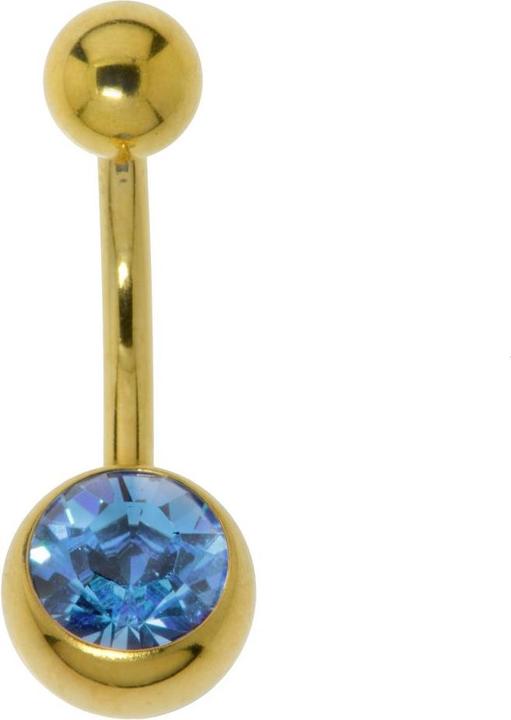 Produktbild Bijouteria Bauchpiercing (PVD Beschichtung (goldfarbig), Chirurgenstahl 316L, Kristall)