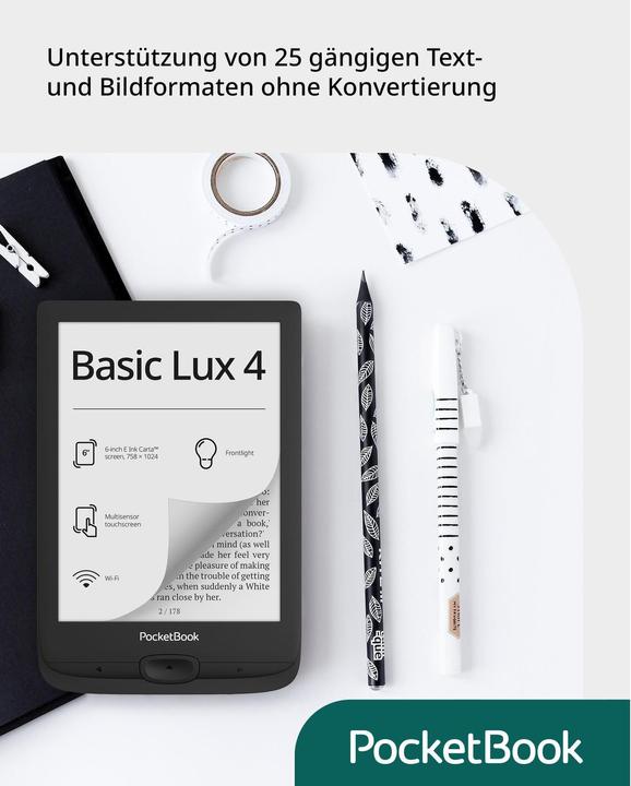 Immagine prodotto PocketBook Basic Lux 4 (6", 8 GB, Nero)