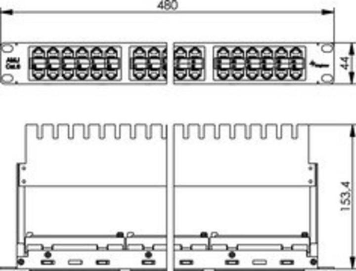 Produktbild Telegärtner Patch Panel - RJ-45/RJ-11/RJ-12 X 48 - Hellgrau, RAL 7035 - 1U - 4