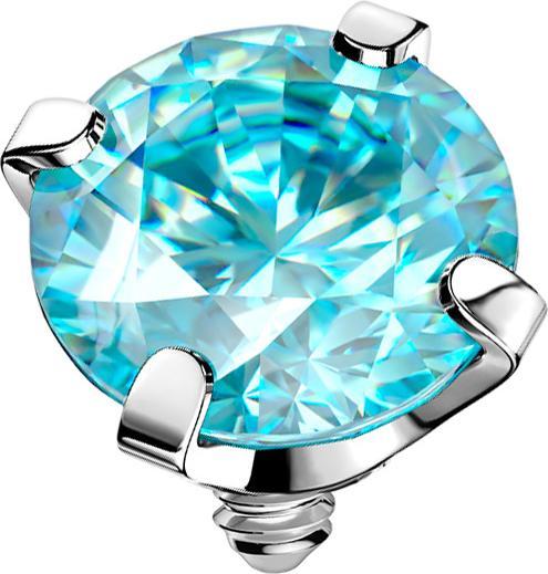 Produktbild Star Piercing Dermal Anchor silber Kristall aqua gefasst (ohne Messing, Chirurgenstahl 316L)