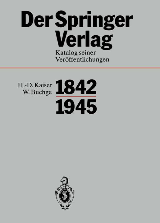Actual product image Der Springer-Verlag (German, Heinz Sarkowski, 2012)