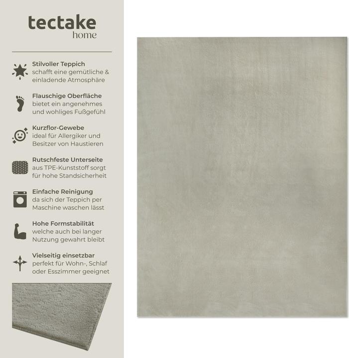 Produktbild tectake Kurzflorteppich Soft Zone (200 x 290 cm)