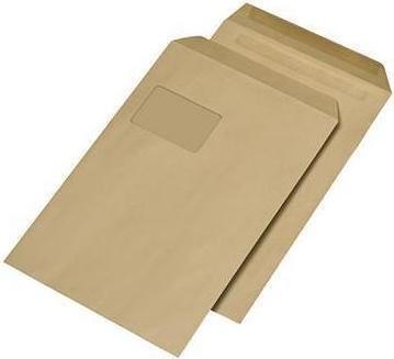Actual product image NoName Envelope DIN C4, w. window, self-adhesive, brown (PU=250pcs.) (250 x)