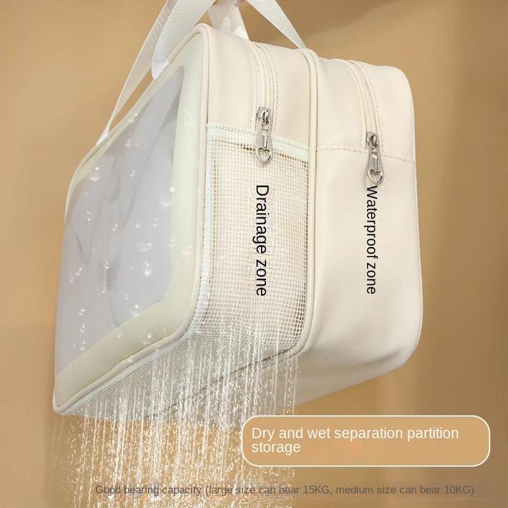 Immagine prodotto Only-Bags.Store Borsa per il trucco con separatore umido-asciutto Borsa da toilette portatile da viaggio essenziale