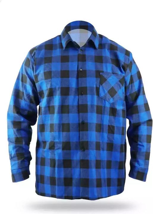 Dedra blaues Flanellhemd, Grösse XL, 100 % Baumwolle (BH51F2-XL) (XL)