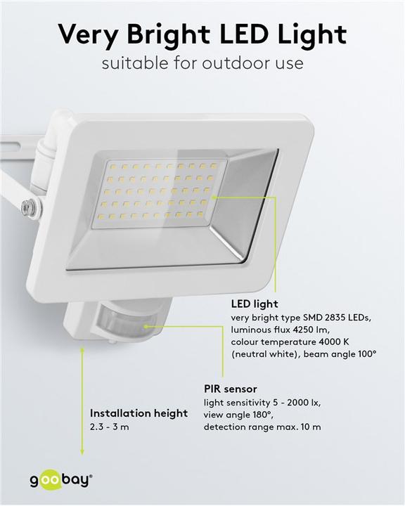 Actual product image Goobay LED outdoor spotlight (4260 lm, IP44)