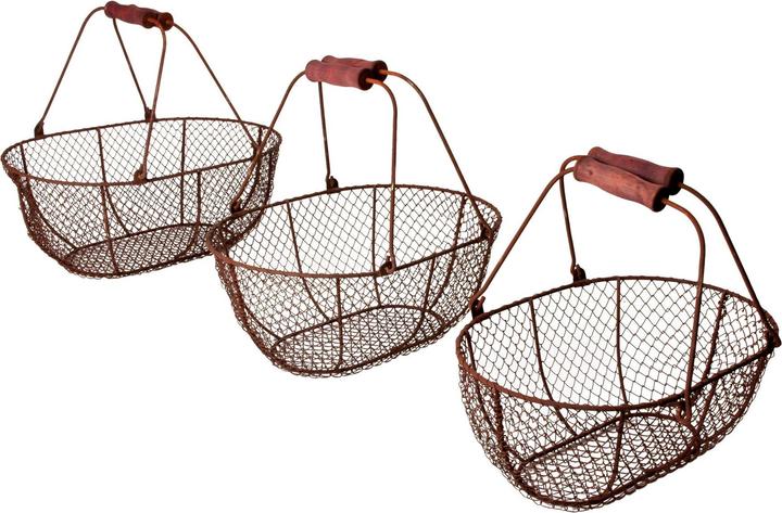 Immagine prodotto Esschert Design Set di cesti in filo metallico (3 x, 42 x 31 x 39 cm, 38 x 27 x 36 cm, 46 x 36 x 41 cm)