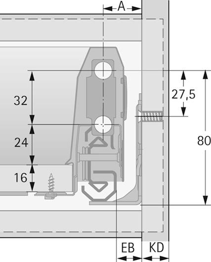 Actual product image Hettich Full extension slides Actro Silent System