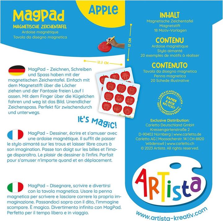 Actual product image Artista Magnetic drawing board apple