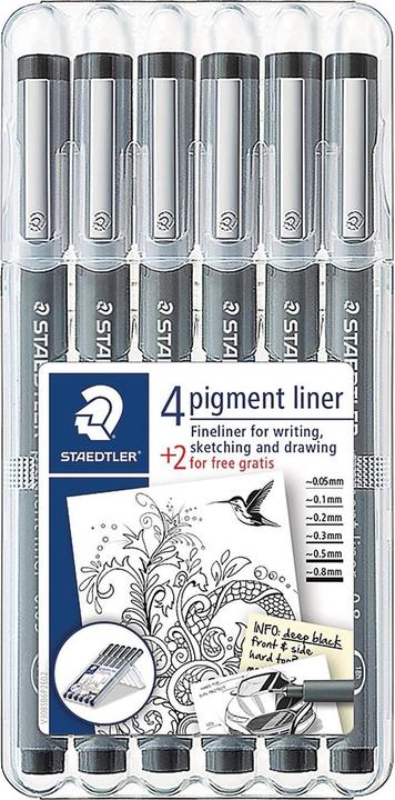 Actual product image Staedtler pigment liner 6ST Box (Black, 6 x)