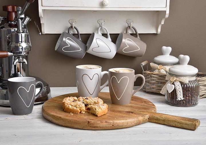 Image du produit G. Wurm Tasse à café 'Coeur' 3 fois assortie (250 ml, 1 x)