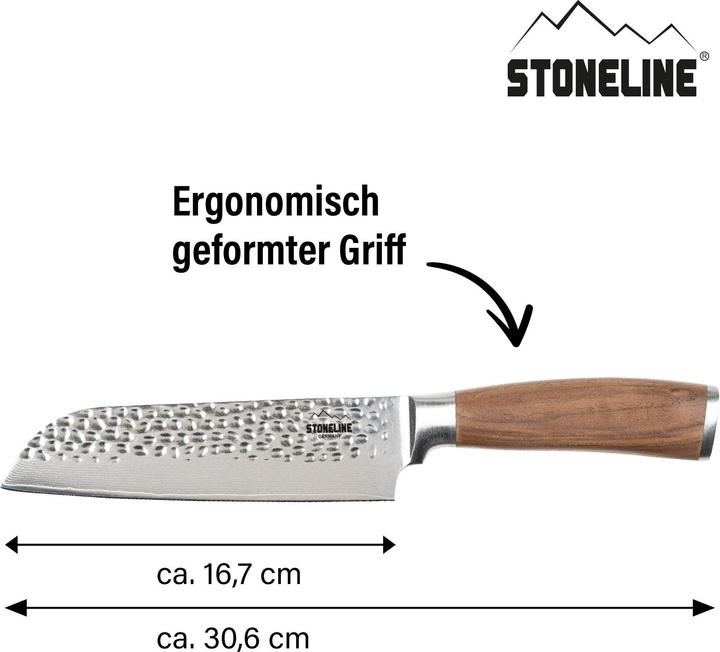 Actual product image Stoneline Hammerschlag Santoku knife 30.5 cm, Damascus steel (16.50 cm)