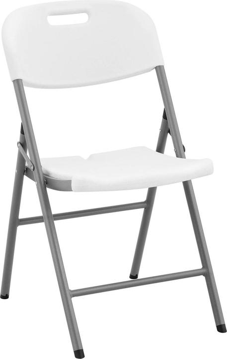 Produktbild Royal Catering 4er-Set Klappstühle Faltstuhl Stuhl klappbar 180 kg Stahl Polyethylen weiss