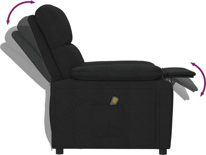 Produktbild VidaXL Massagesessel Fernsehsessel Relaxsessel Sessel Liegesessel Schwarz Stoff