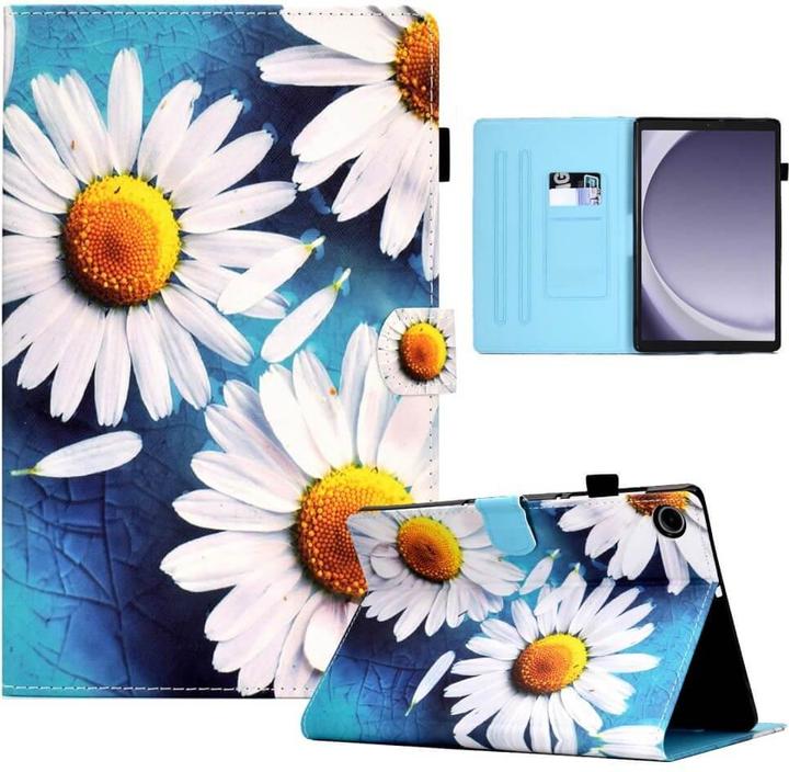 Actual product image Cover-Discount Galaxy Tab A9+ - Protective cover daisies (Galaxy Tab A9+)