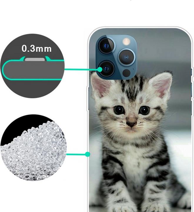 Produktbild Ueli Express iPhone 14 Pro Super Slim Gummi Schutzhülle Baby Katze (Apple iPhone 14 Pro)