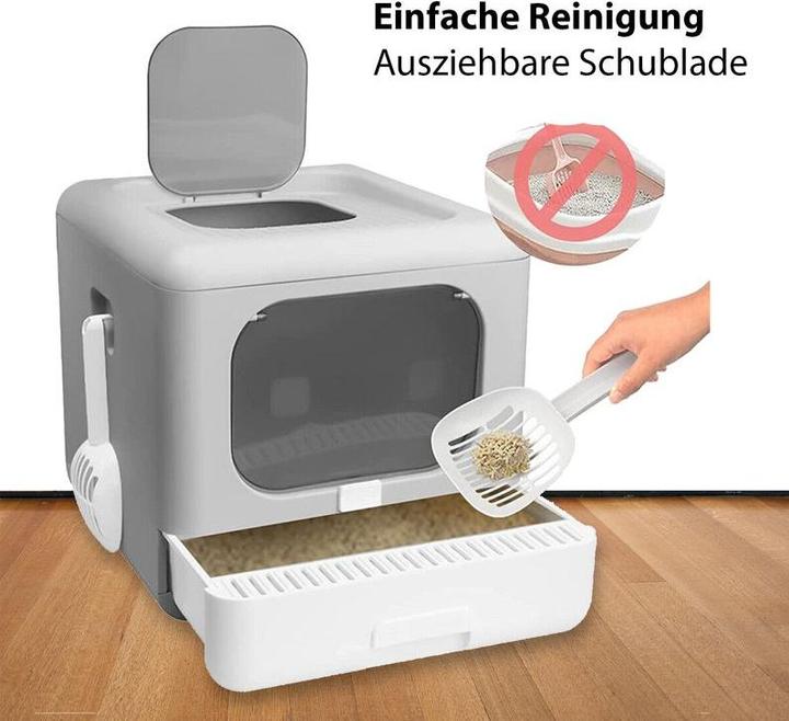 Image du produit Hermex Bac à litière XXL Bac à litière à capot avec couvercle et tamis (Bac à litière fermé)