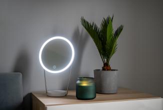 Image du produit Humanas HS-ML01 Miroir de maquillage avec éclairage LED USB (20 x 20 x 30 cm)