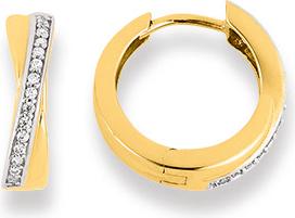 Image du produit Natsumi Schmuck Créoles pliantes en or jaune 18K/750 avec zirconium (750/18 K Or jaune)