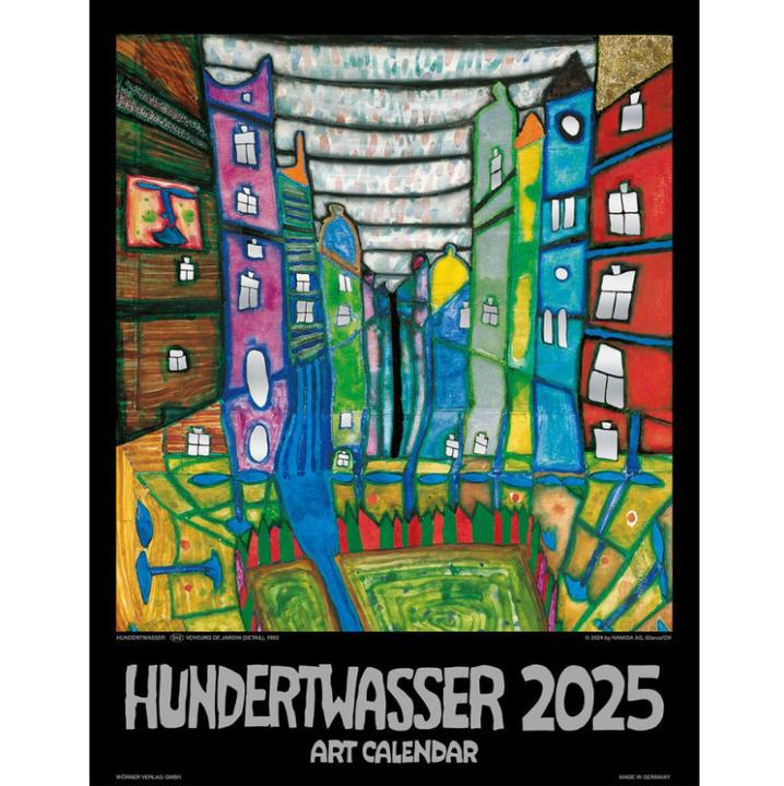 Actual product image Hundertwasser Art Calendar 2025 (44 x 34 cm, German, French, English)
