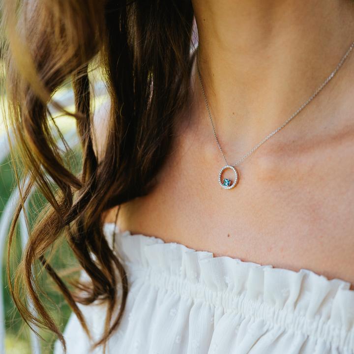 Actual product image Julie Julsen Geometrics circle necklace (Silver 925, 38 - 42 cm)