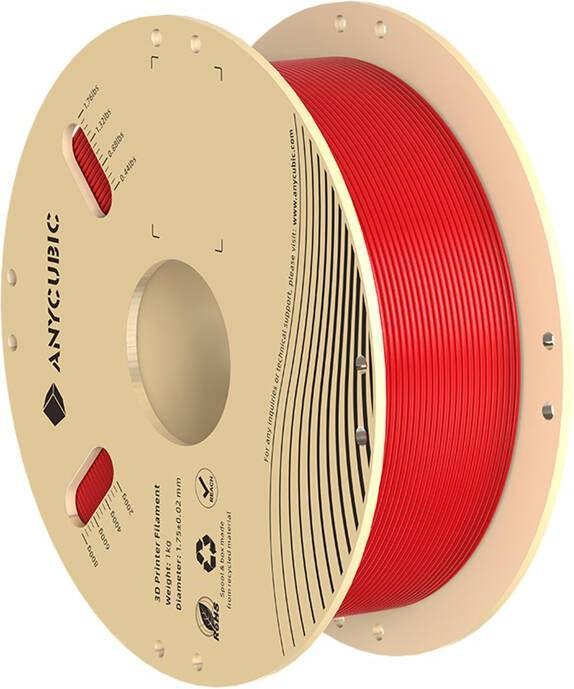 Anycubic Filament PLA 1 KG (Czewony) (PLA, 1.75 mm, 1000 g, Red)