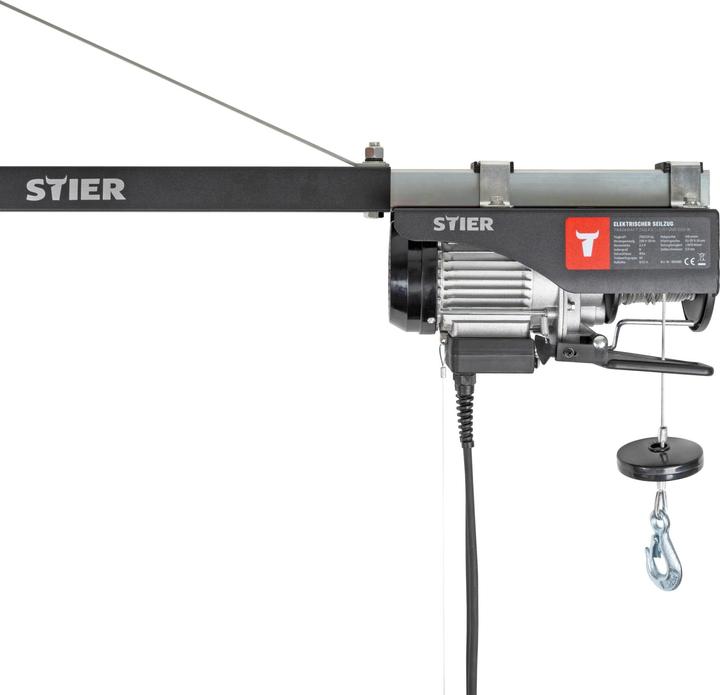 Actual product image Stier Electric wire rope hoist Load capacity 250kg Power 500W
