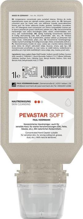 Produktbild Paul Voorman Handreinigung Pevastar SOFT 1 l silikon- und lösemittelfrei Softflasche PAUL VOORMANN (Flüssigseife, 1000 ml)