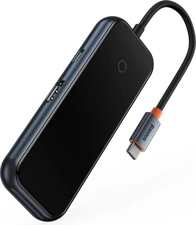 Actual product image Baseus AcmeJoy 5-Port Type-C HUB AdapterType-C to HDMI*1+USB3.0*2+USB2.0*1+Type-C PD&Data *1Dark Gray (USB-C, 5 Ports)