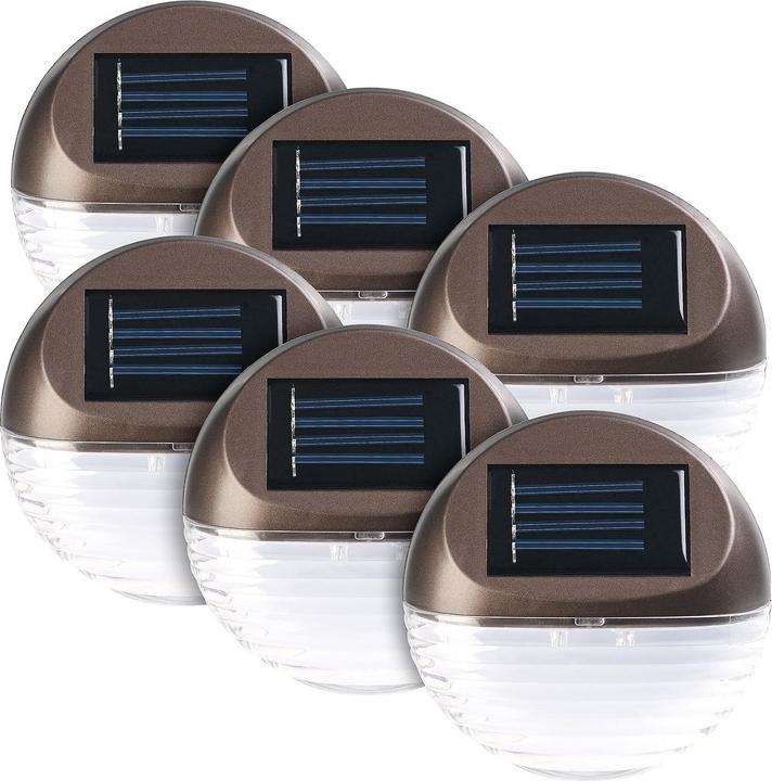 Lunartec 3x Solar-LED-Zaunleuchten für Hauswand & Treppe (2er-Set) (1 lm, IP44)
