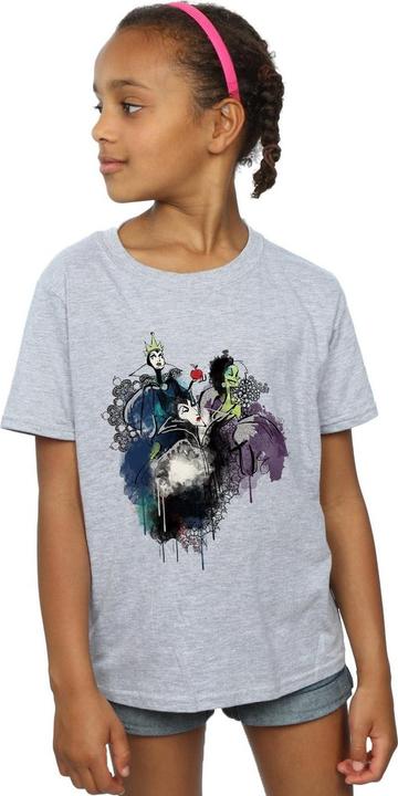 Actual product image Disney Girls Villains Sketch Cotton T-Shirt (152, 158)