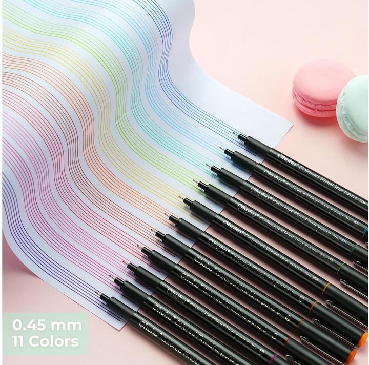 Image du produit Ohuhu Crayons à dessin Feinliner (Multicolore, 18 x)