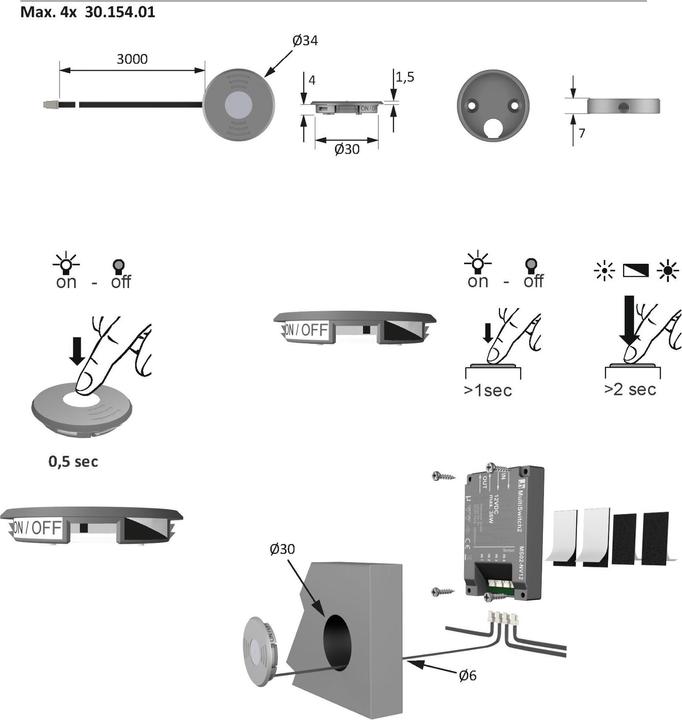Actual product image Halemeier Sensor switch for installation MultiSwitch2 Touch