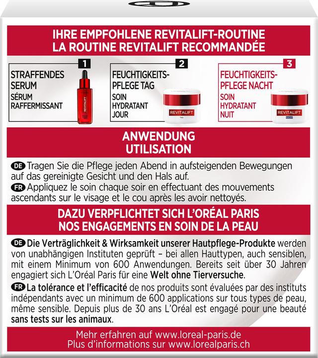 Immagine prodotto L'Oréal Paris Dermo Expertise Revitalift Trattamento Antirughe e Rassodante Notte (50 ml, Crema notte)